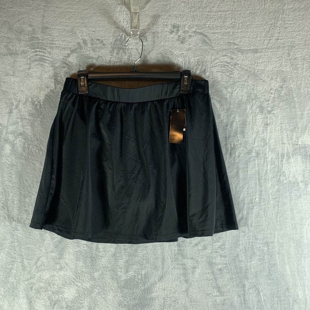 Island Escape Women's Swimsuit 16W Swim Skirt Bottom Black Thigh Minimizing NWT